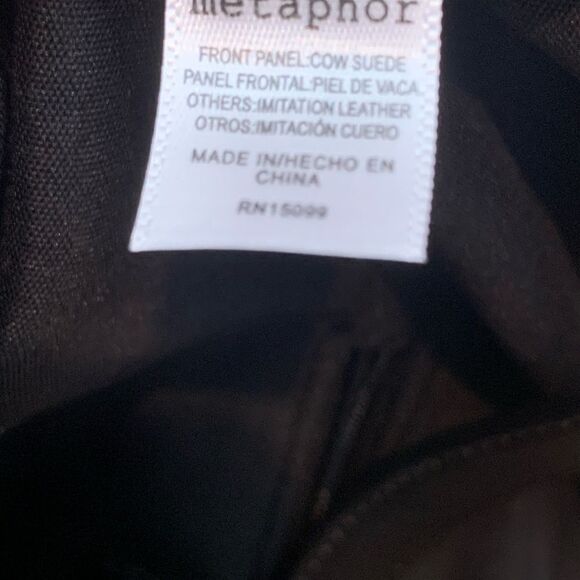 Metaphor black and cream satchel with suede accent - Picture 5 of 8